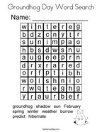 Groundhog Day Word Search Coloring Page
