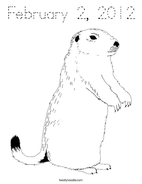 Groundhog Day Coloring Page