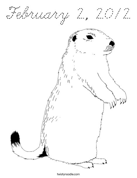 Groundhog Day Coloring Page