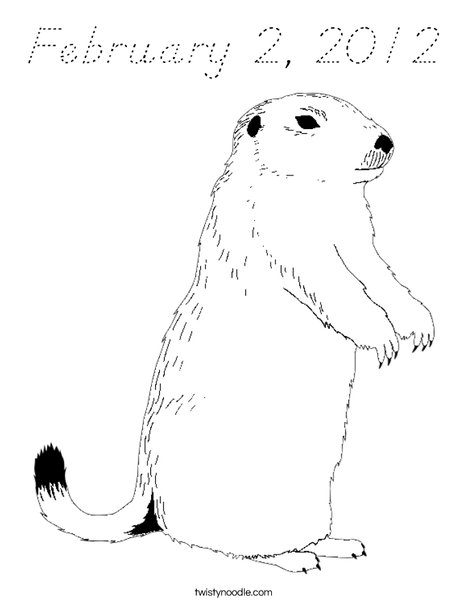 Groundhog Day Coloring Page