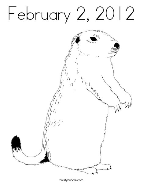 Groundhog Day Coloring Page