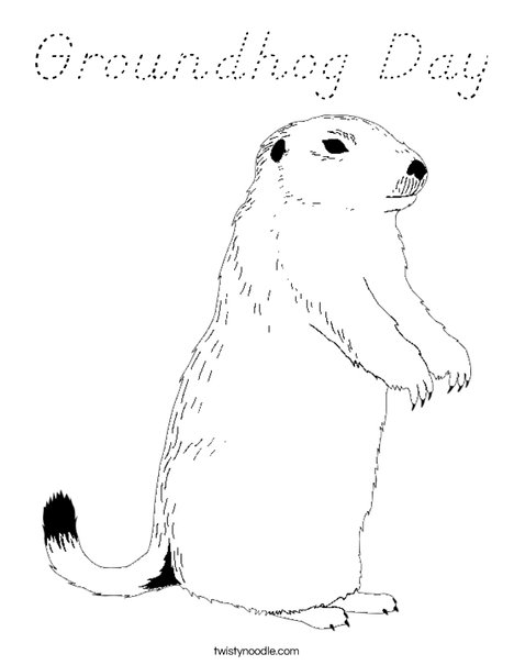 Groundhog Day Coloring Page