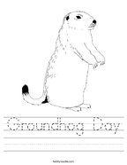 Groundhog Day Handwriting Sheet