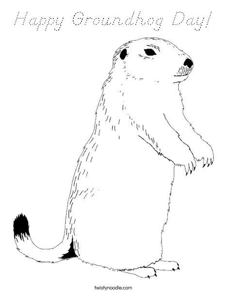 Groundhog Day Coloring Page