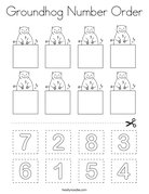 Groundhog Number Order Coloring Page