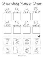 Groundhog Number Order Coloring Page