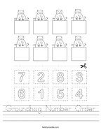 Groundhog Number Order Handwriting Sheet