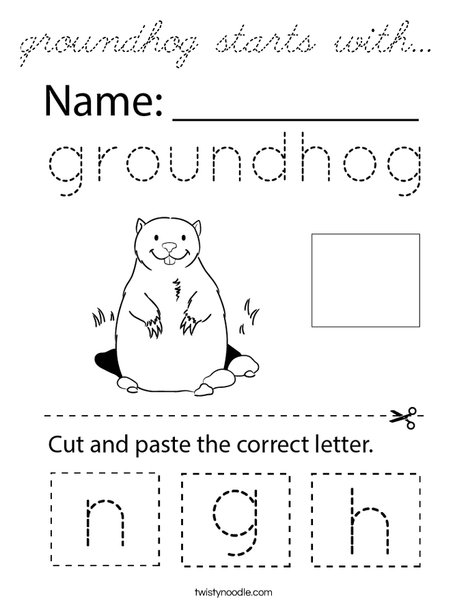 groundhog starts with... Coloring Page