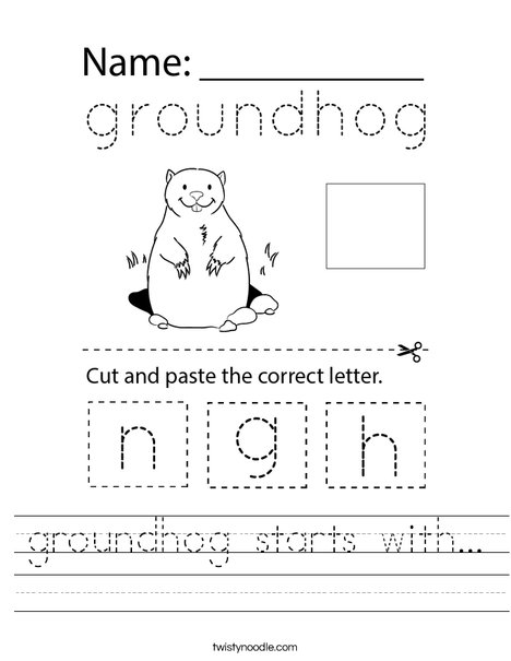 groundhog starts with... Worksheet