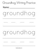 Groundhog Writing Practice Coloring Page