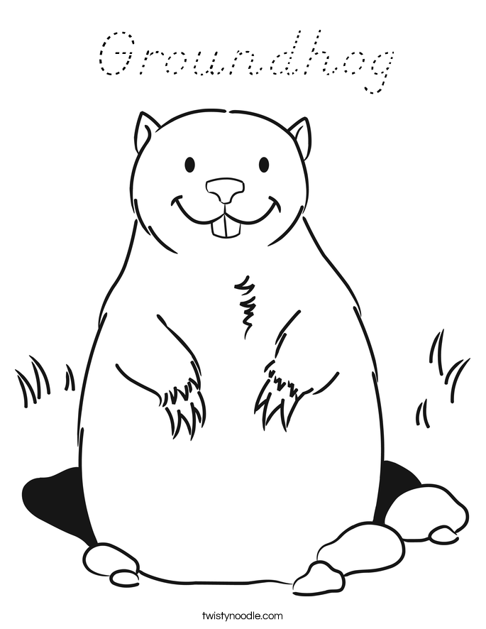 Groundhog Coloring Page