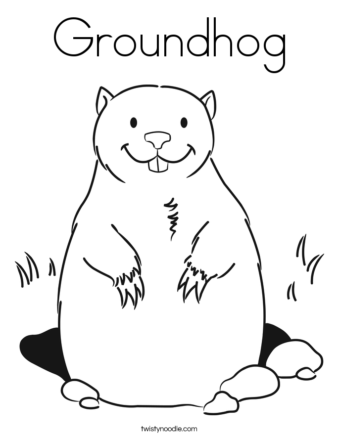 Groundhog Coloring Page Twisty Noodle Groundhog Coloring Page Twisty Noodle