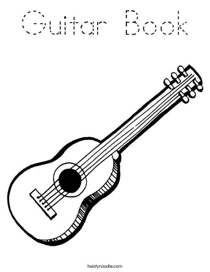 Guitar Book Coloring Page