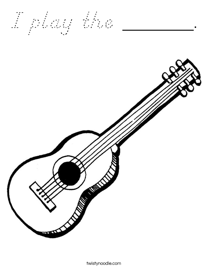 I play the ______. Coloring Page