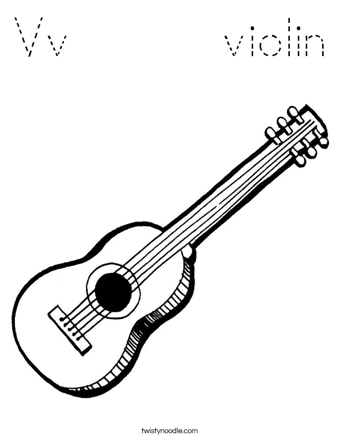 Vv      violin Coloring Page