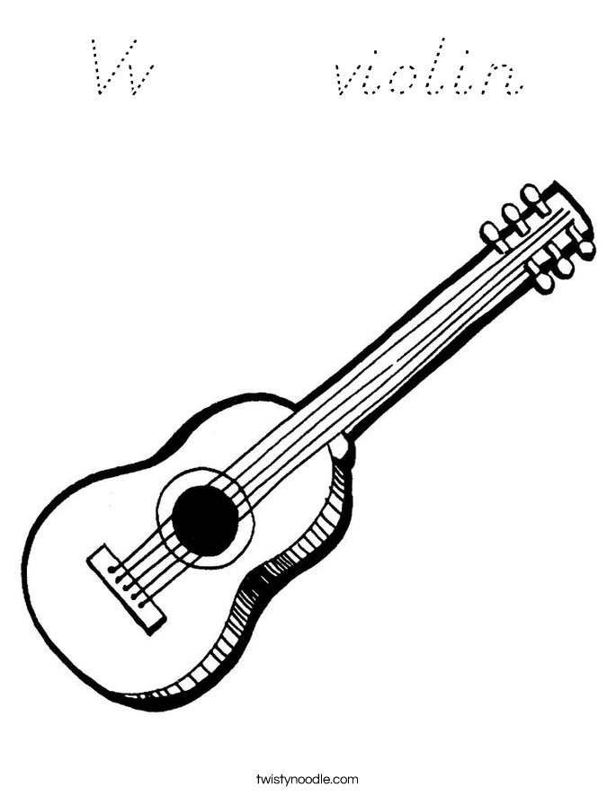 Vv      violin Coloring Page