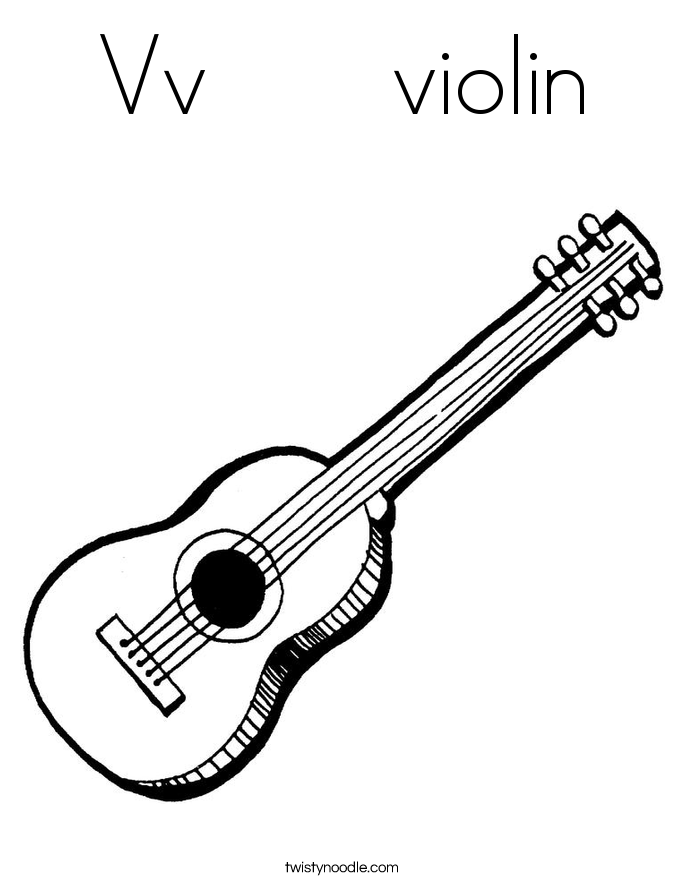 Vv      violin Coloring Page