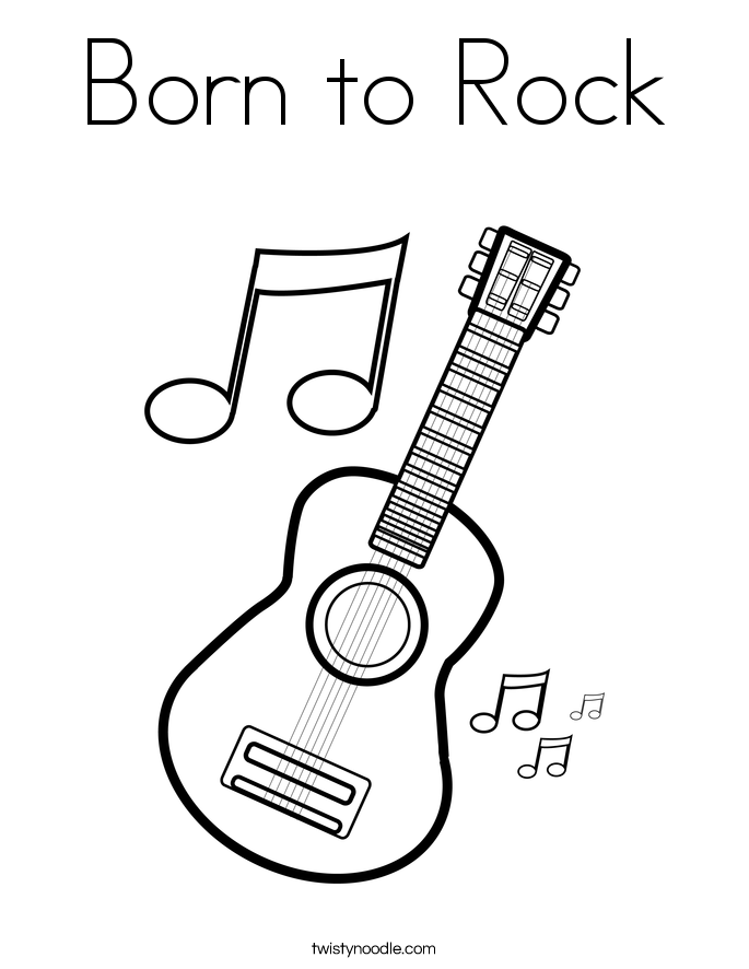 Born to Rock Coloring Page