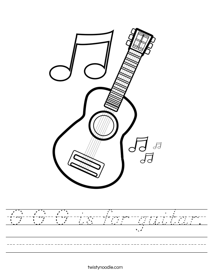 G G G is for guitar. Worksheet