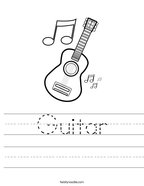 Guitar Handwriting Sheet