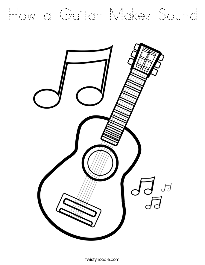 How a Guitar Makes Sound Coloring Page