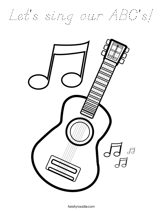 Let's sing our ABC's! Coloring Page