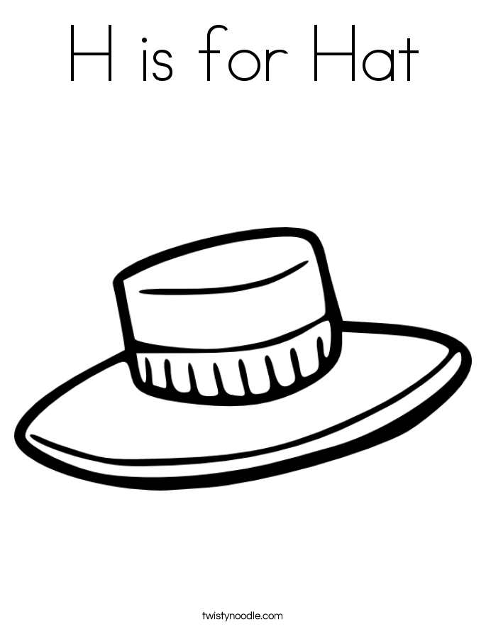H is for Hat Coloring Page - Twisty Noodle