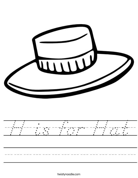 H is for Hat Worksheet