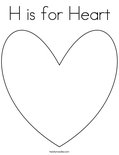 H is for Heart Coloring Page