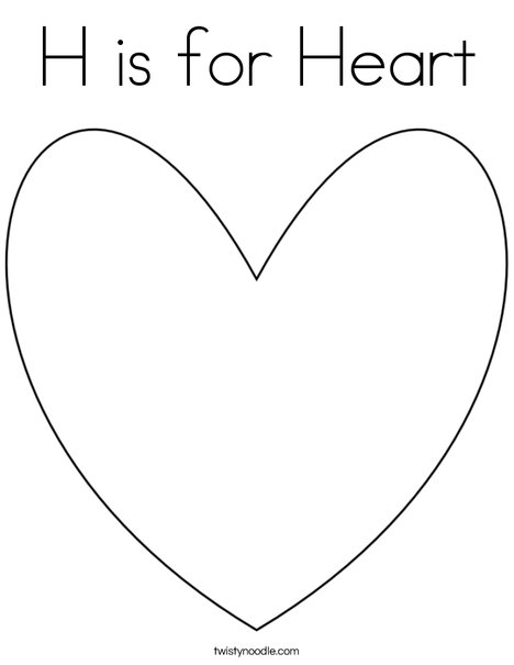 H is for Heart Coloring Page