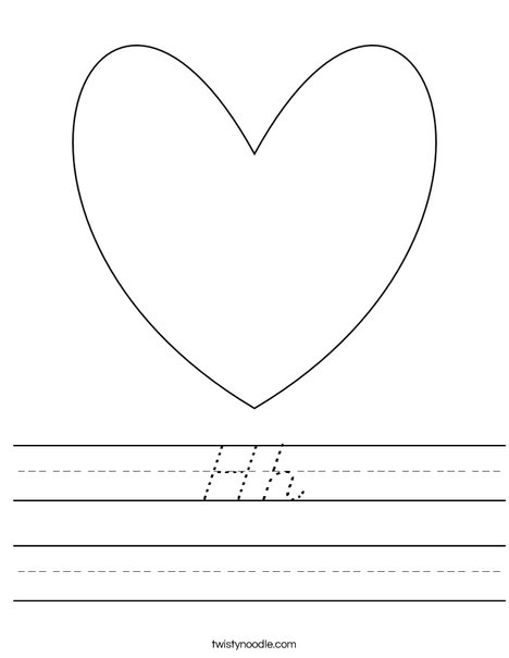 H is for Heart Worksheet