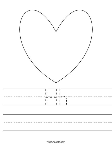 H is for Heart Worksheet