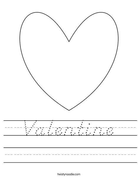 H is for Heart Worksheet