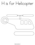 H is for Helicopter Coloring Page