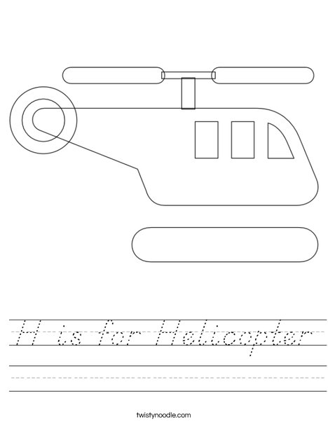 H is for Helicopter Worksheet
