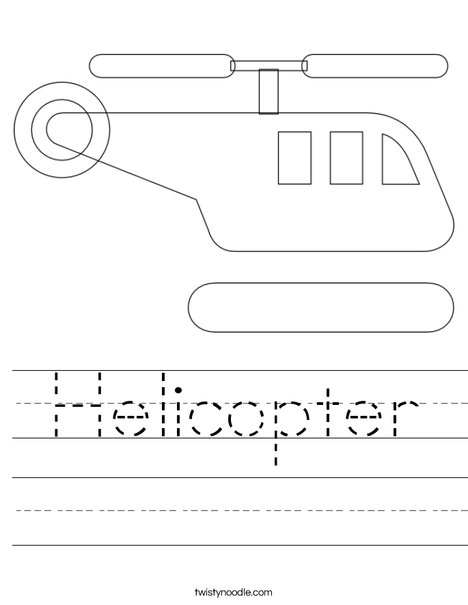 H is for Helicopter Worksheet