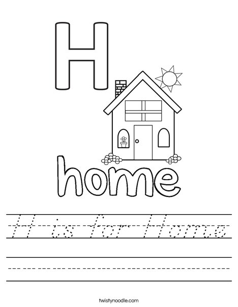H is for Home Worksheet