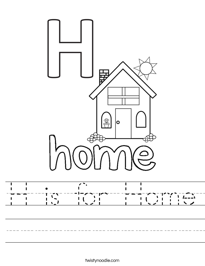 H is for Home Worksheet