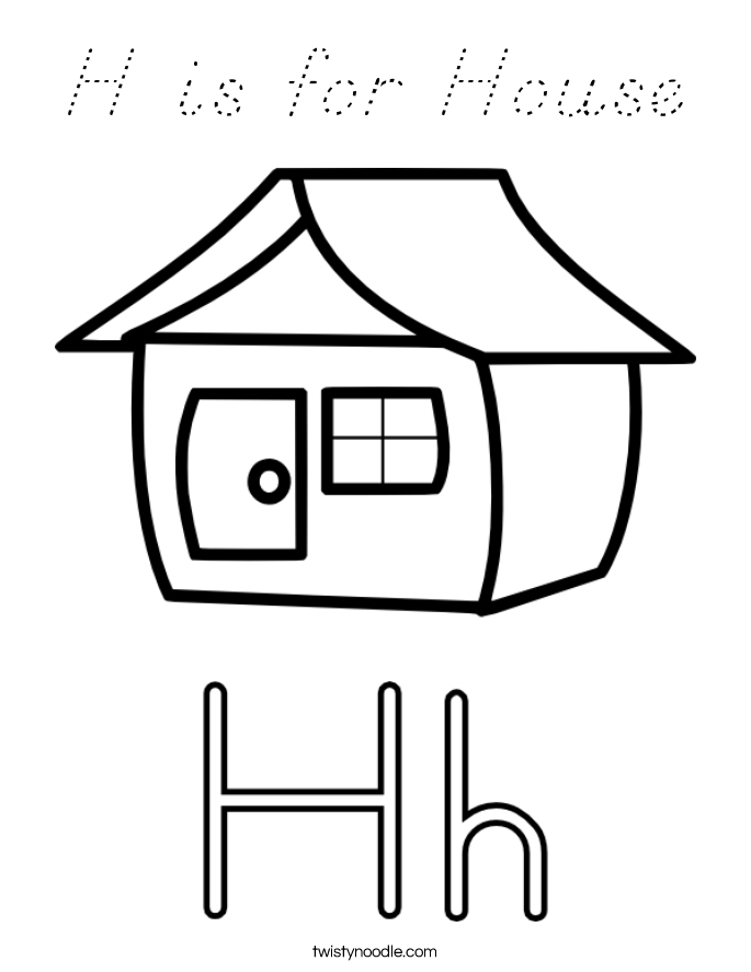H is for House Coloring Page