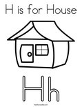 H is for House Coloring Page