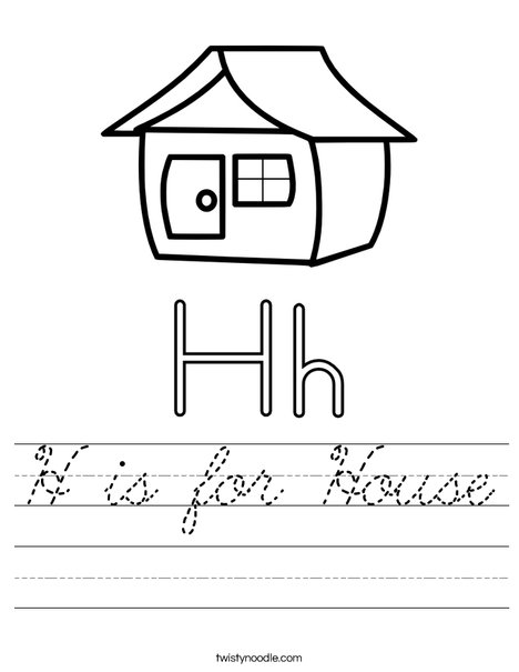 H is for House Worksheet
