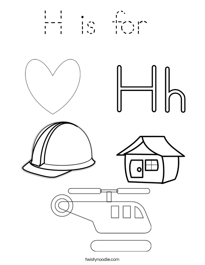 H is for  Coloring Page