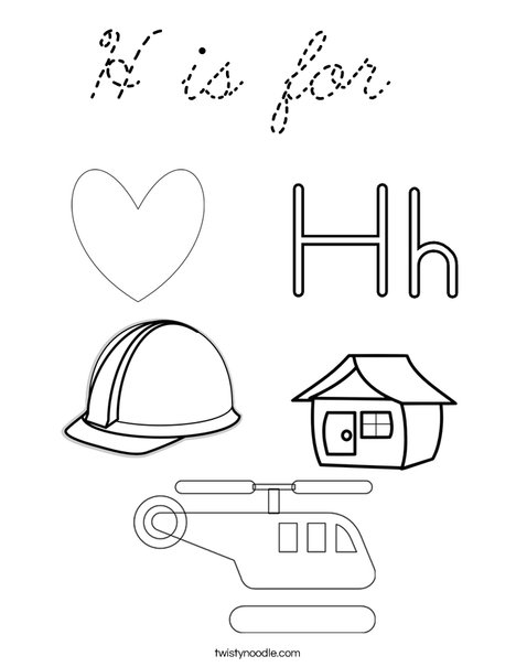 H is for Coloring Page