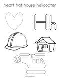 heart hat house helicopter Coloring Page