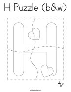 H Puzzle (b&w) Coloring Page
