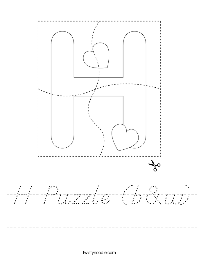 H Puzzle (b&w) Worksheet