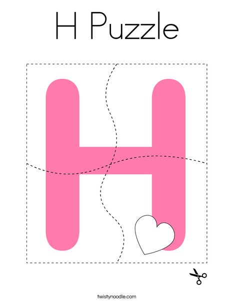 H Puzzle Coloring Page
