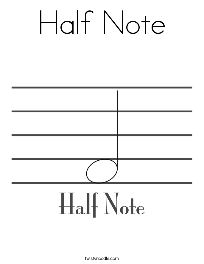 Half Note Coloring Page