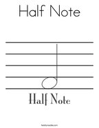 Half Note Coloring Page