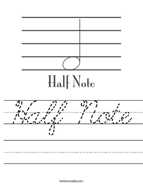 Half Note Worksheet